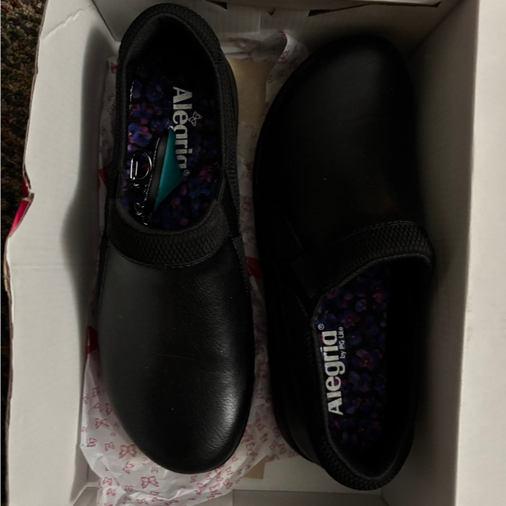 Alegria Jet Black Duette Slip-Ons